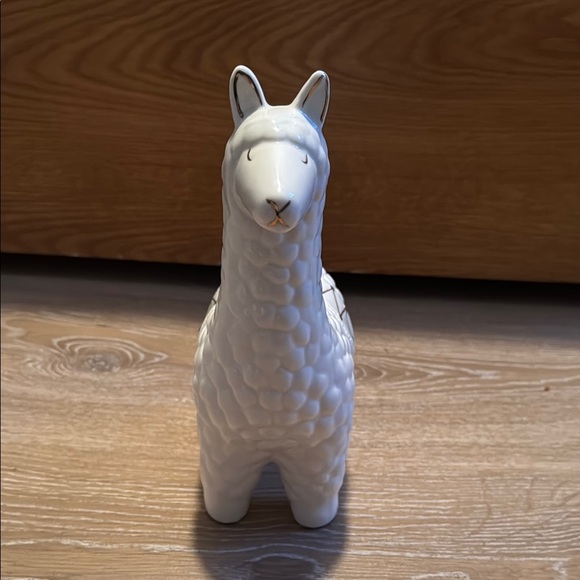 White Ceramic Llama Sculpture - Picture 2 of 5